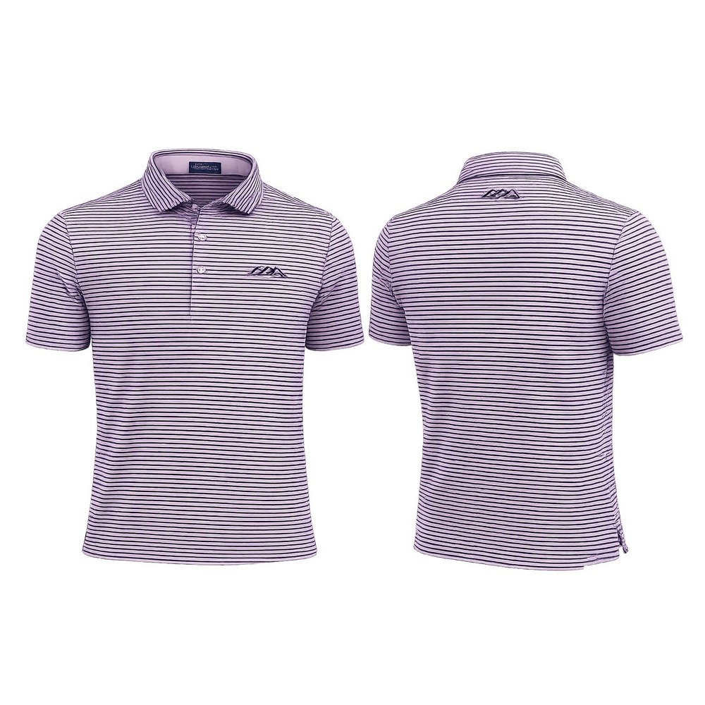 Polo Ralph Lauren Shirt Men LARGE  PINK  STRIPE S/S  Golf Polo PERFORMANCE